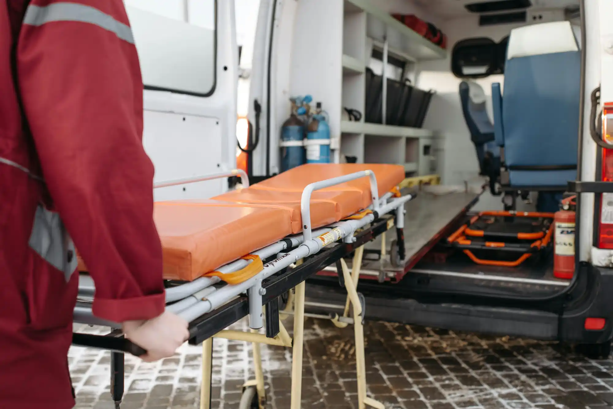stretcher in ambulance